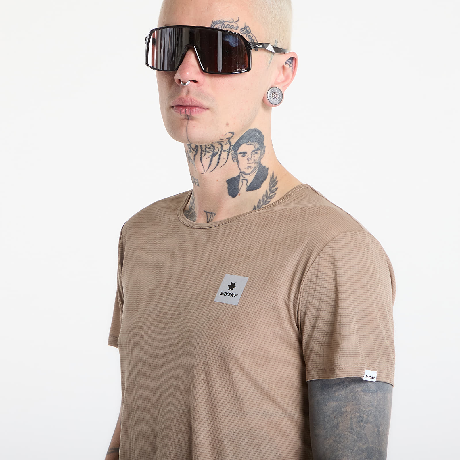 Tričká SAYSKY Reactive Flow T-shirt Dark Beige Logo