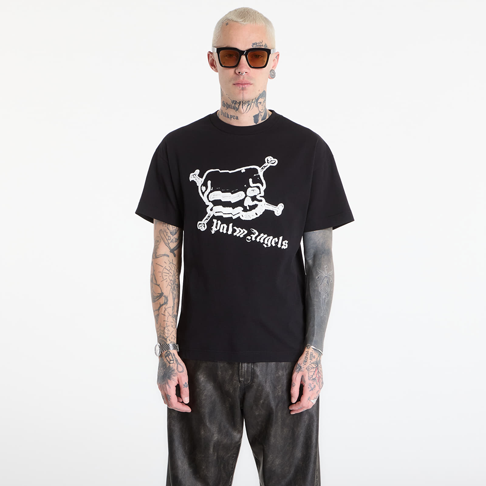 T-Shirts Palm Angels Skull Regular Tee UNISEX Black/ Off White
