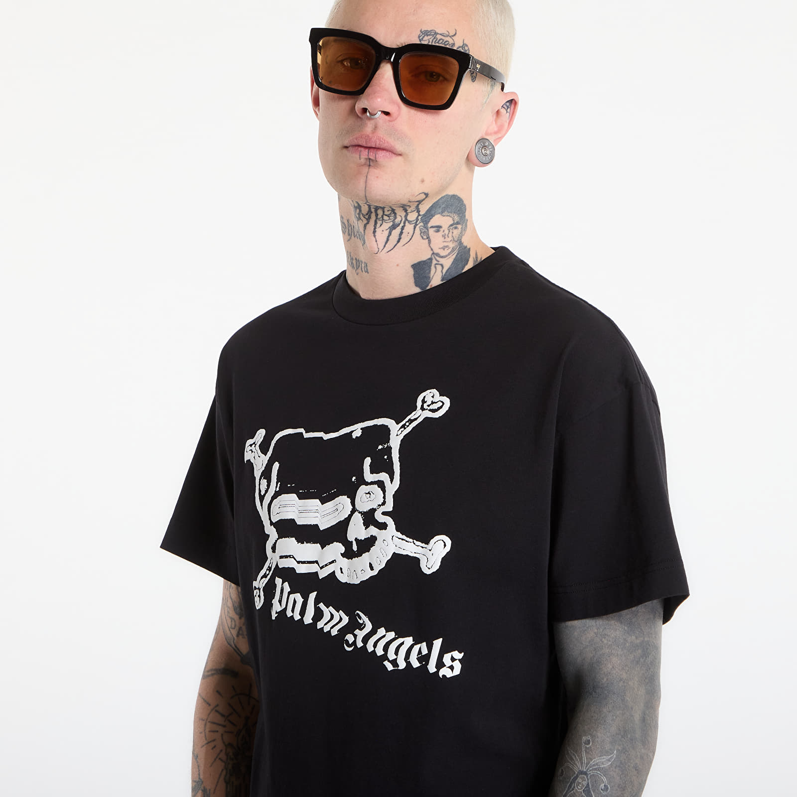 T-Shirts Palm Angels Skull Regular Tee UNISEX Black/ Off White