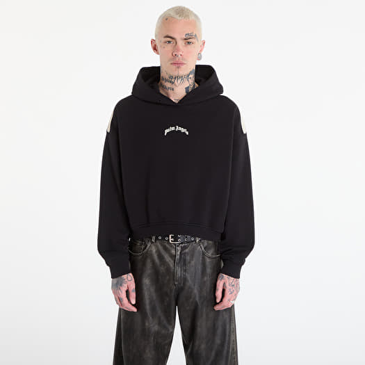 Sweatshirt Palm Angels Curved Logo Loose Crop Hoodie Black/ Tofu