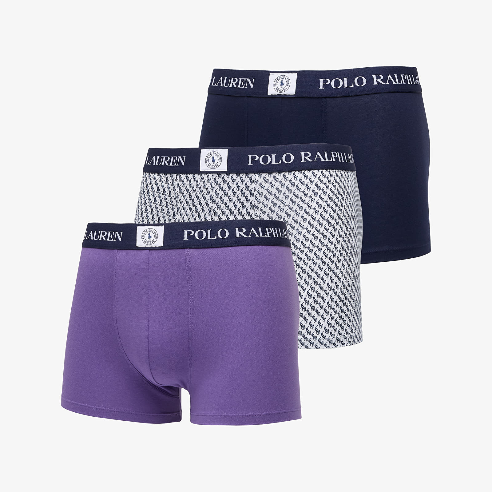 Boxer da uomo Ralph Lauren Cotton Trunk 3-Pack Multicolor