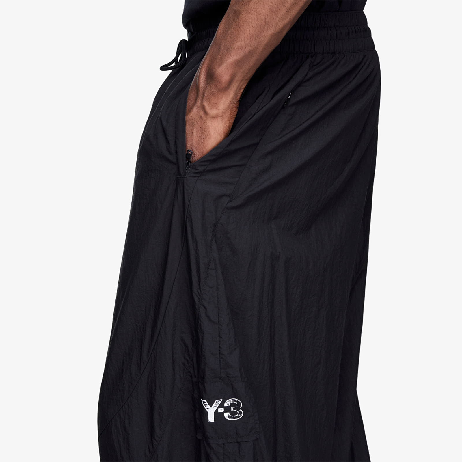 Trenirka hlače  Y-3 Raw Edge 3 Stripes Nylon Shell Tracksuit Bottoms Black