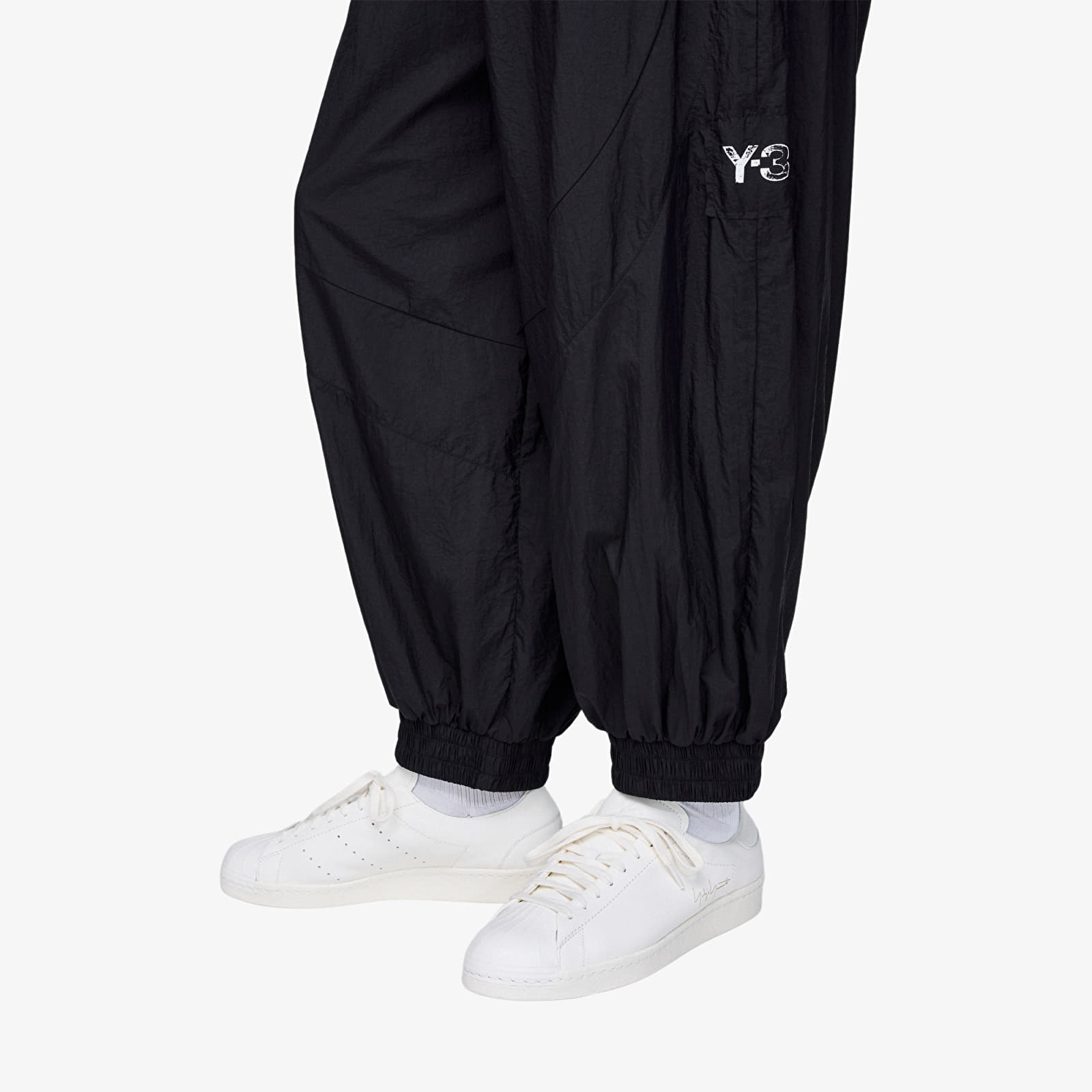 Trenirka hlače  Y-3 Raw Edge 3 Stripes Nylon Shell Tracksuit Bottoms Black