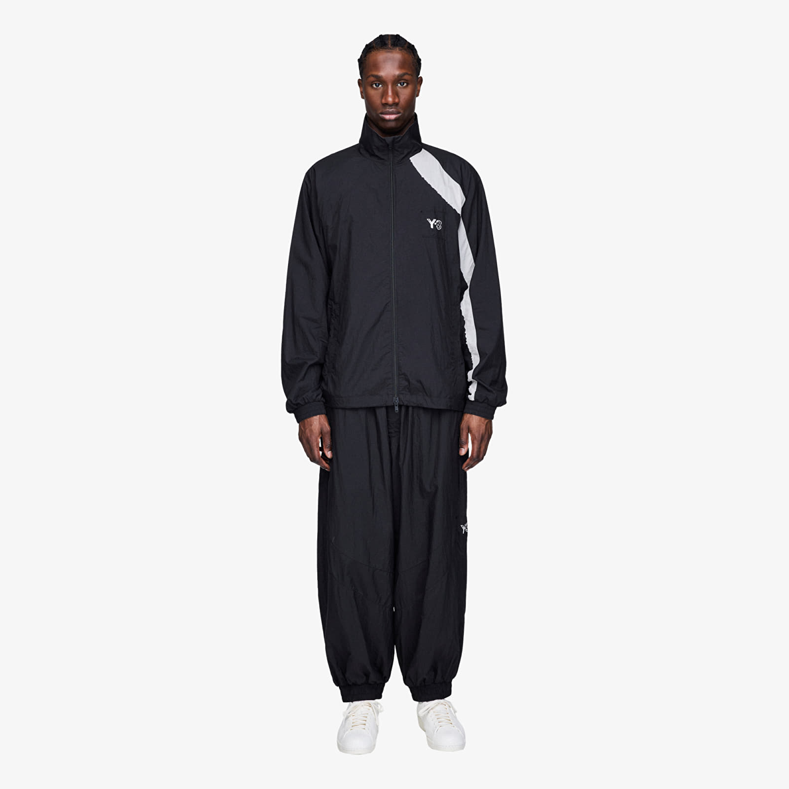 Trenirka hlače  Y-3 Raw Edge 3 Stripes Nylon Shell Tracksuit Bottoms Black