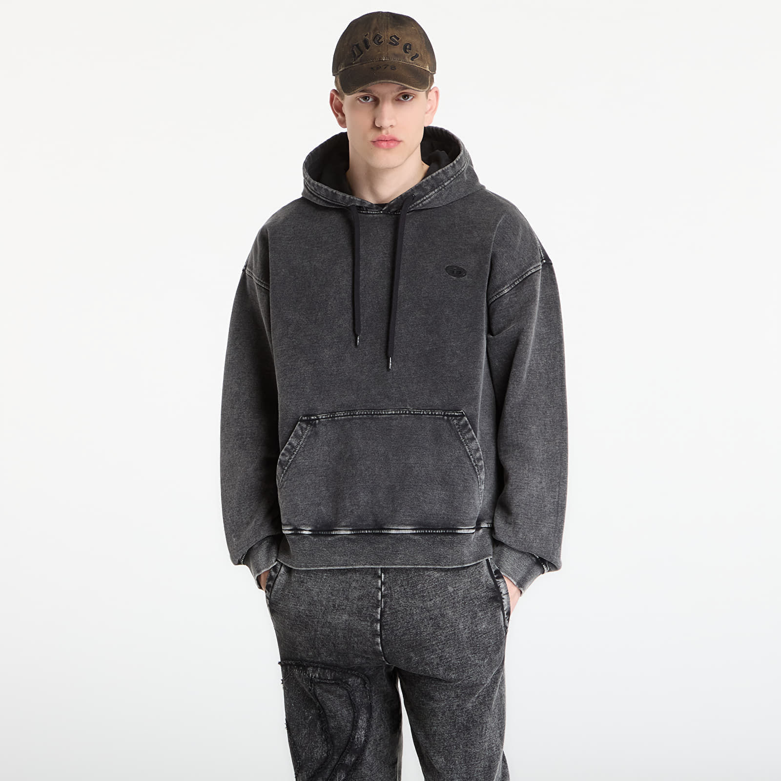 Суитшърт Diesel S-Boxt-Hood-Den Sweatshirt Black/ Violet L