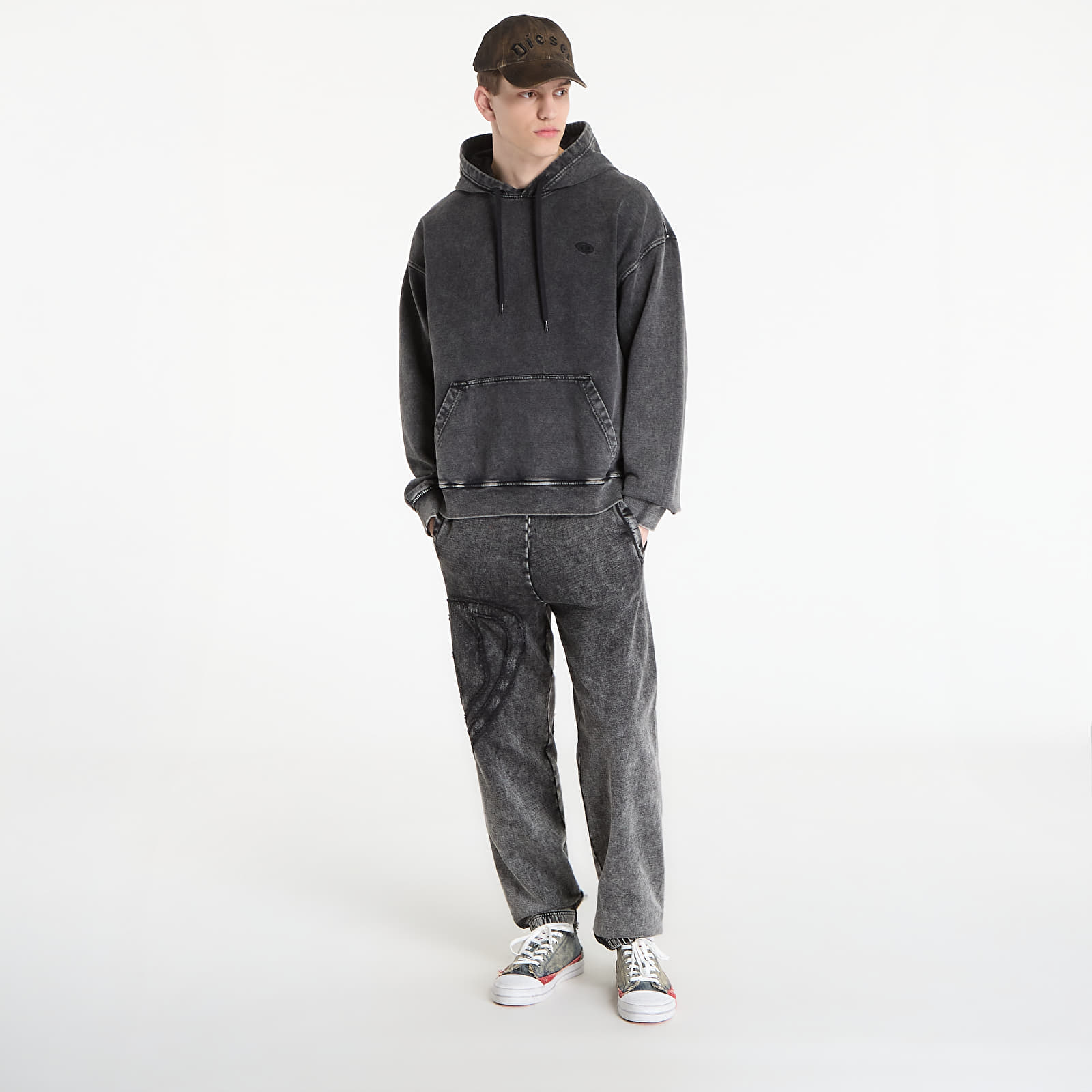 Sudaderas con capucha para hombre Diesel S-Boxt-Hood-Den Sweatshirt Black/ Violet