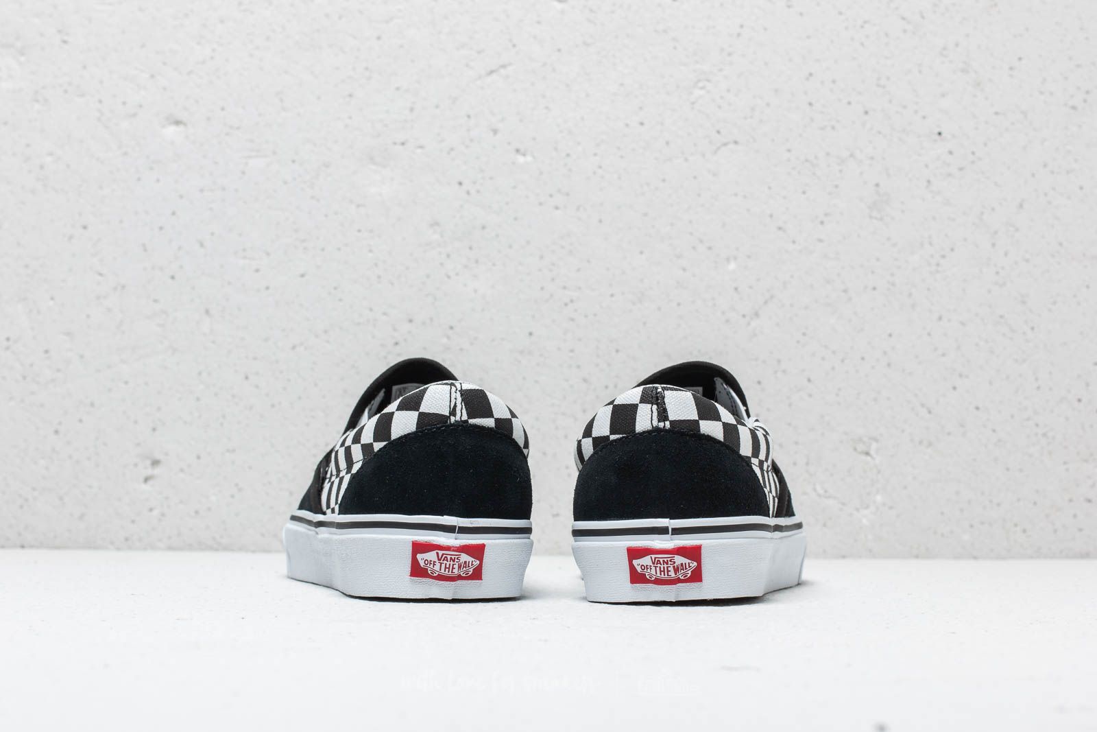 Men s shoes Vans Classic Slip On Tiger Check Black True White