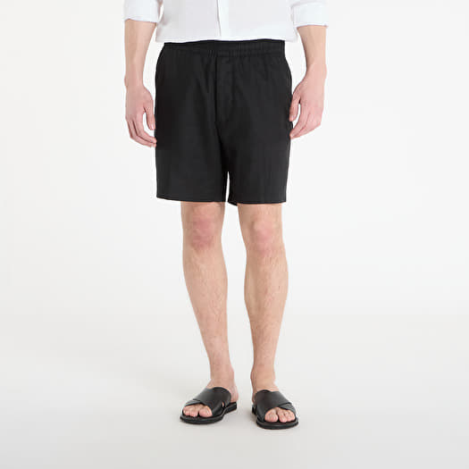 Šorti Calvin Klein Straight Linen 7" Pull On Short Black