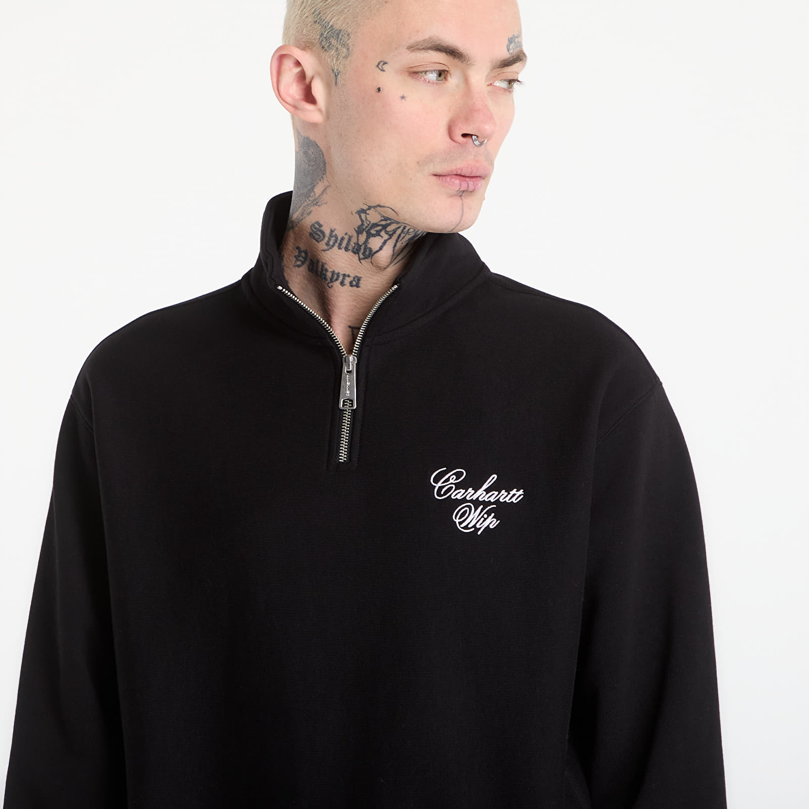 Hanorace Carhartt WIP Longhand Half Zip Sweat UNISEX Black/ White