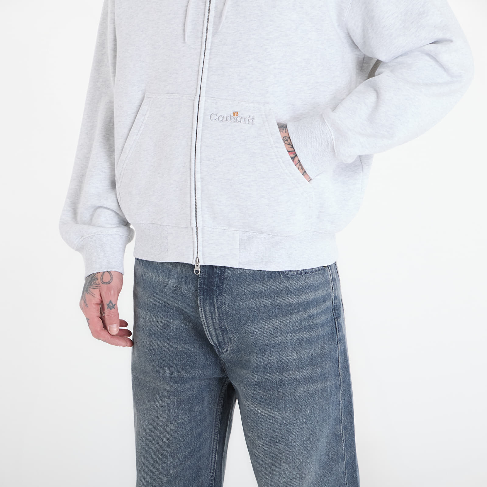 Hettegensere og sweatshirts Carhartt WIP Hooded WIP Label Sweat Jacket UNISEX Ash Heather