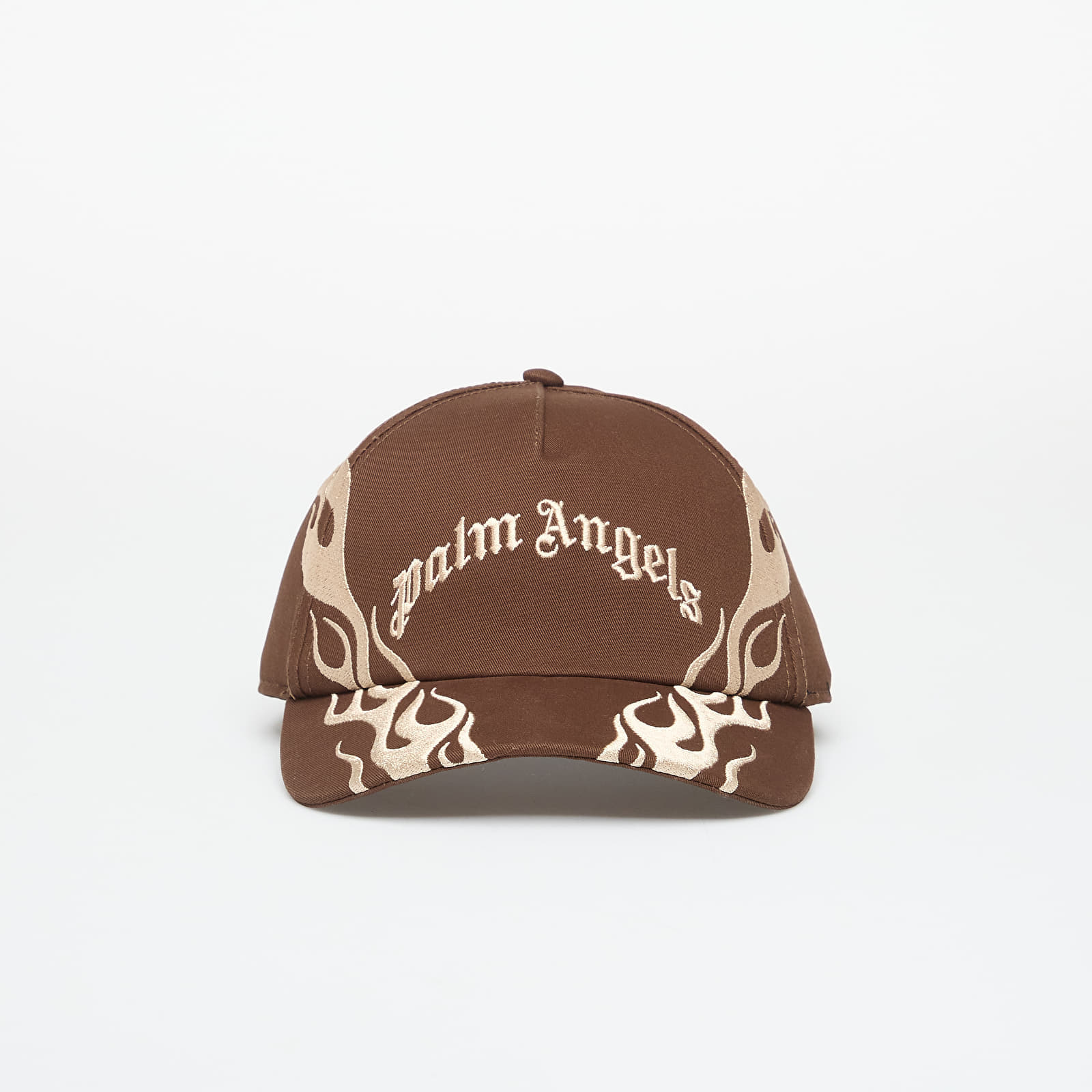 Шапка Palm Angels Flames Curved Logo Cap Brown/ Beige Universal