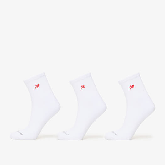 Meias New Balance Red Patch Logo Ankle 3-Pack White