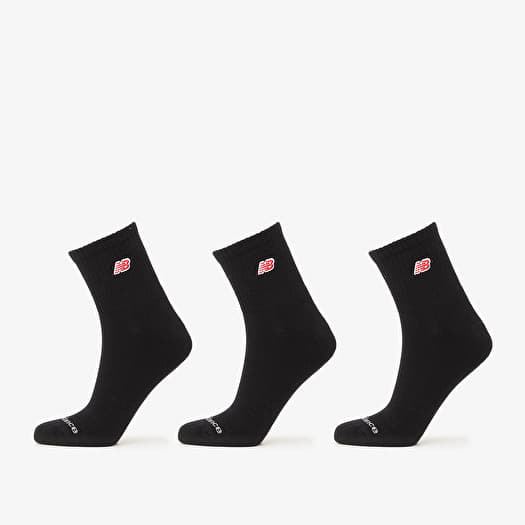 Meias New Balance Red Patch Logo Ankle 3-Pack Black