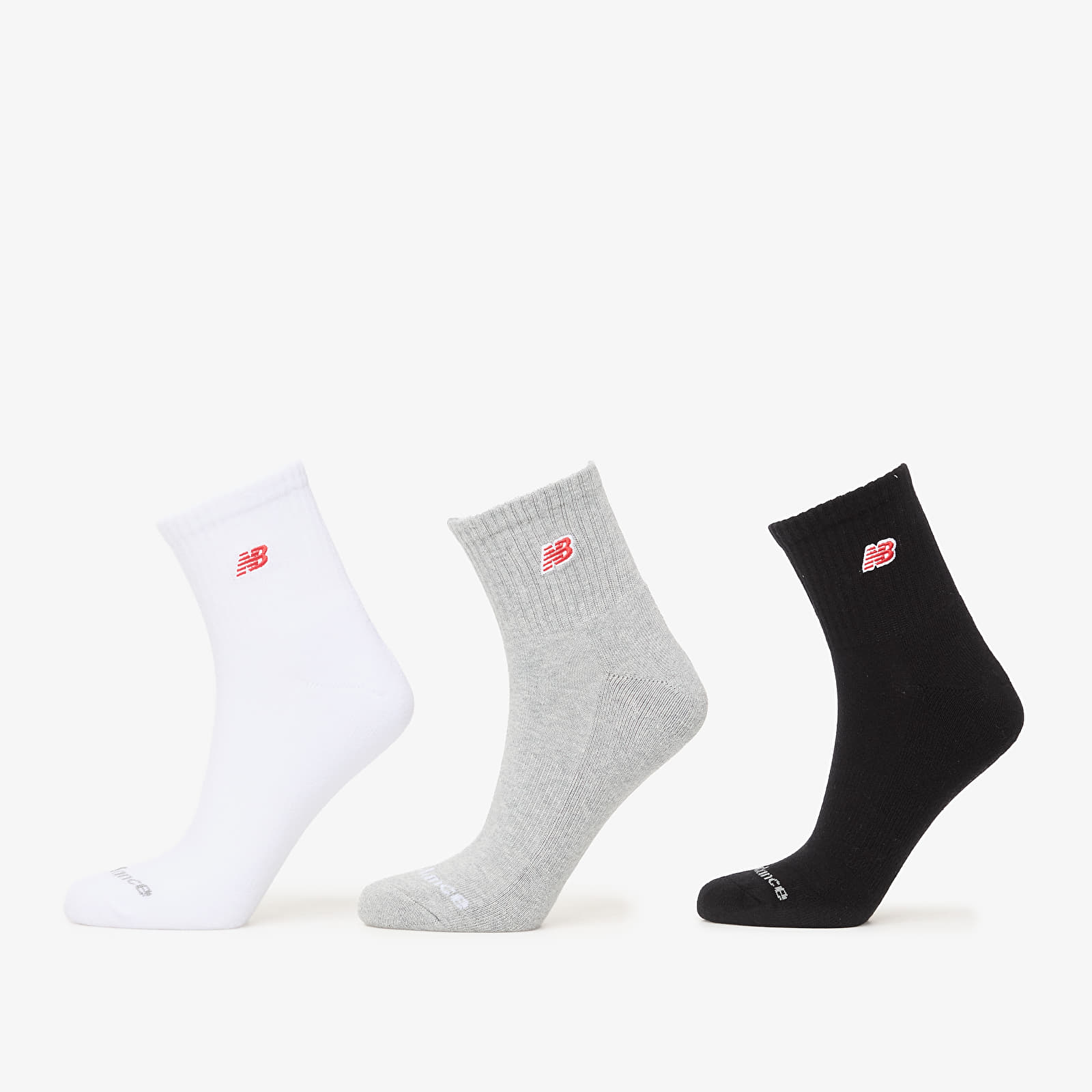 Socks New Balance Red Patch Logo Ankle White