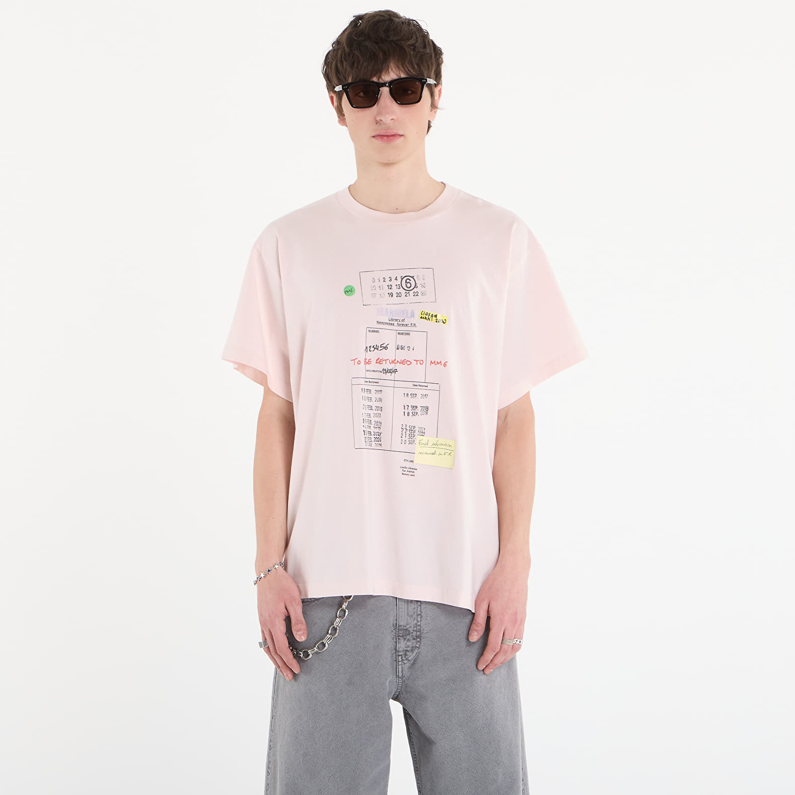 Marškinėliai MM6 T-Shirt Pink