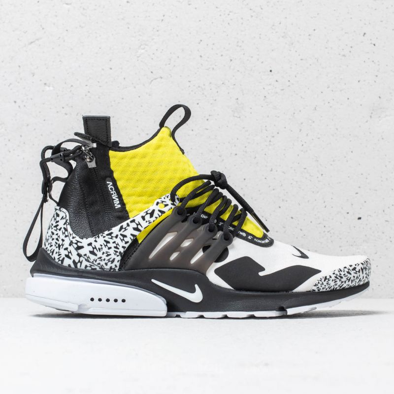 Nike ACRNM Yellow, Black & White High-Top Sneakers 2018 Nike Air Presto Mid x Acronym Dynamic Yellow AH7832-100  main image 4