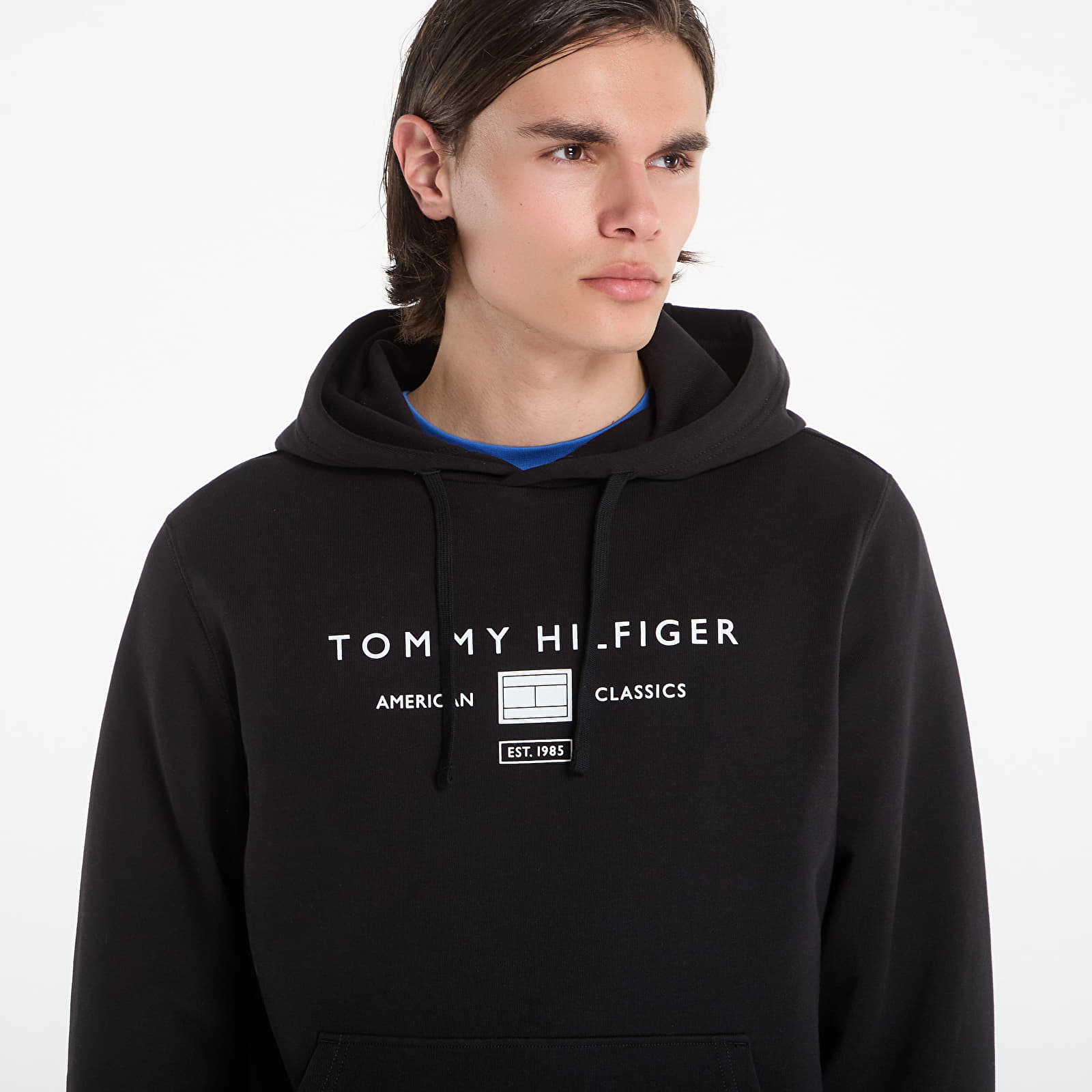 Moški hoodiji  Tommy Hilfiger Brand Love Tr Mono Stack Hoody Black