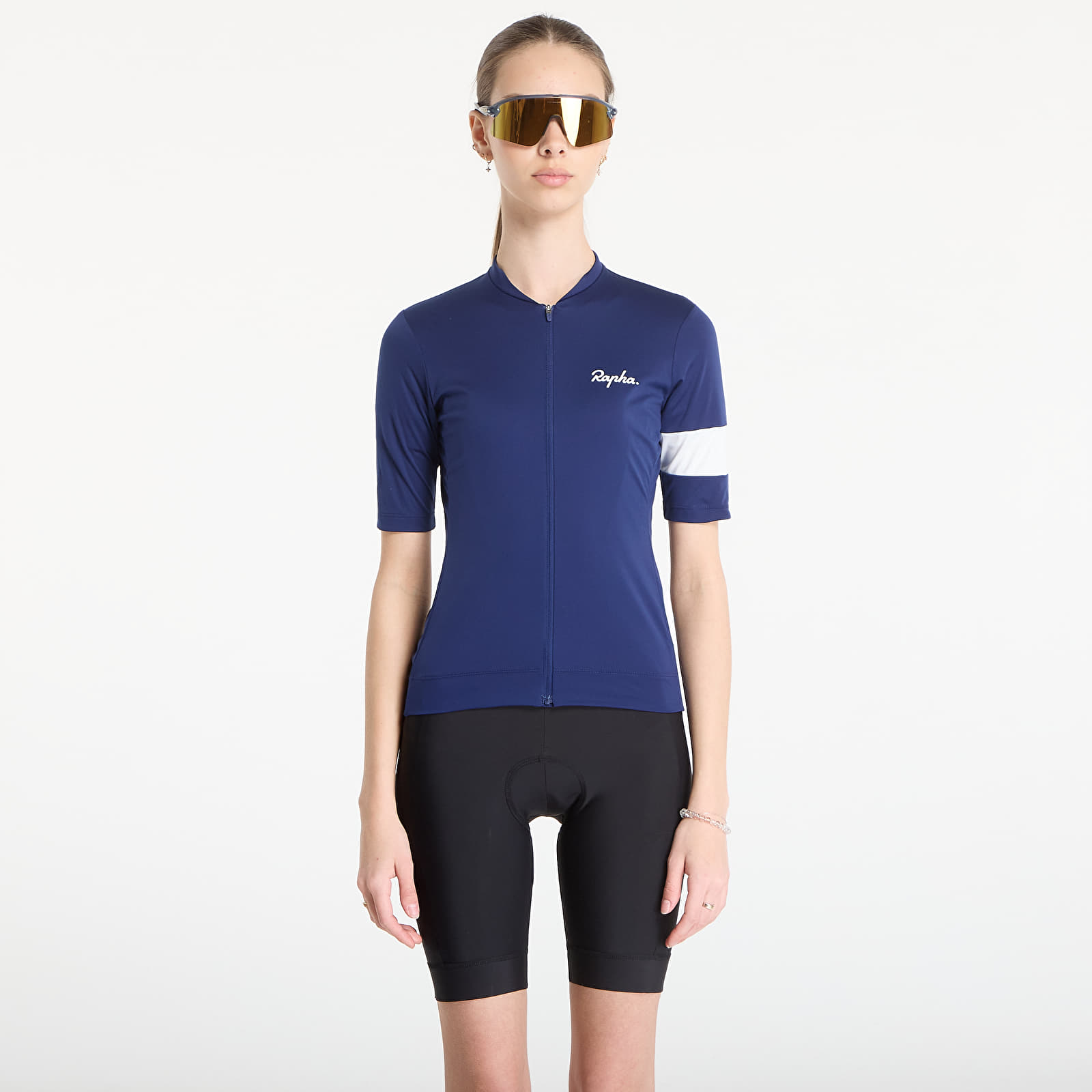 Dámské dresy Rapha Women's Core Jersey Blue/ White Stripe