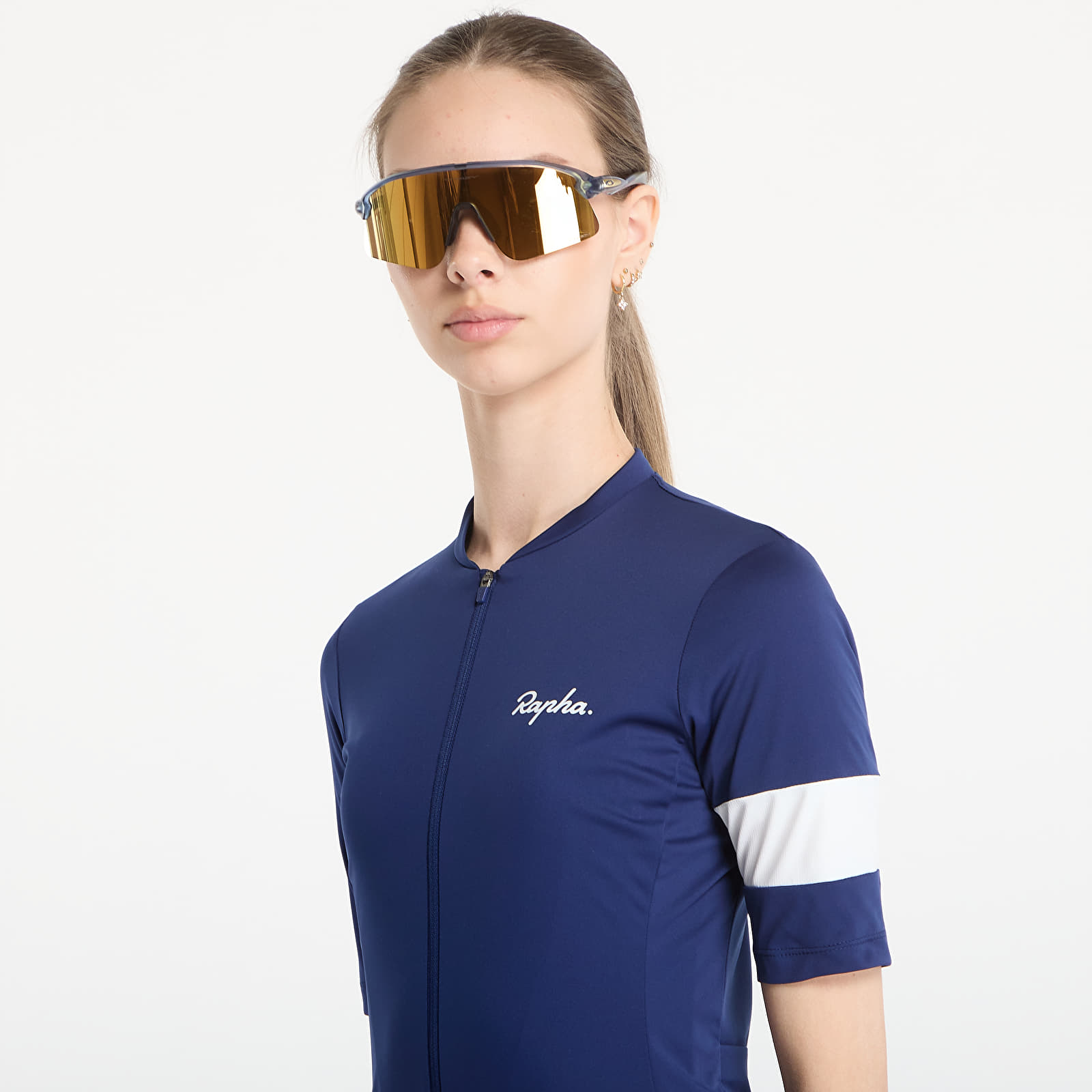 Dámské dresy Rapha Women's Core Jersey Blue/ White Stripe