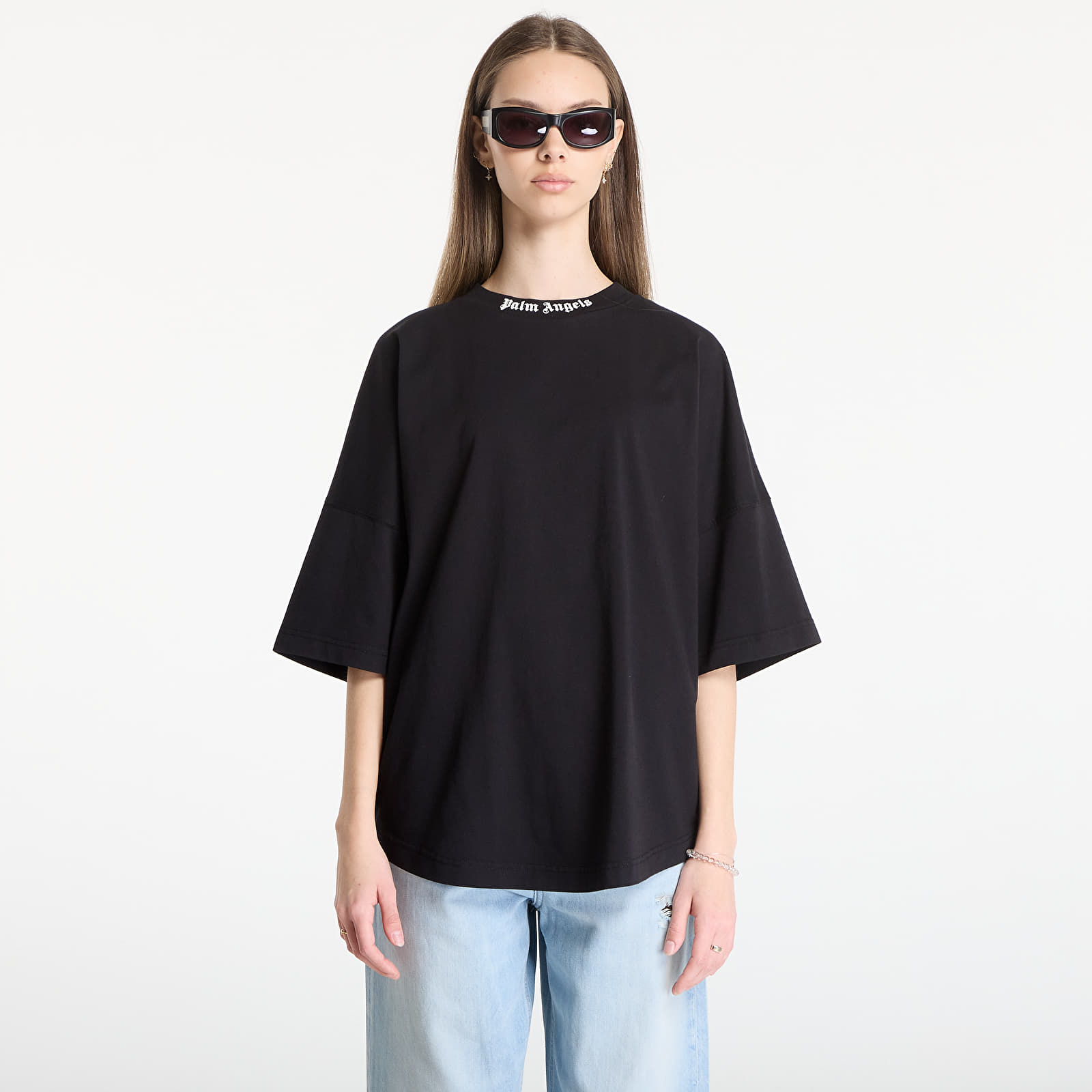 T-Shirts Palm Angels Classic Logo Over Tee UNISEX Black/ Off White