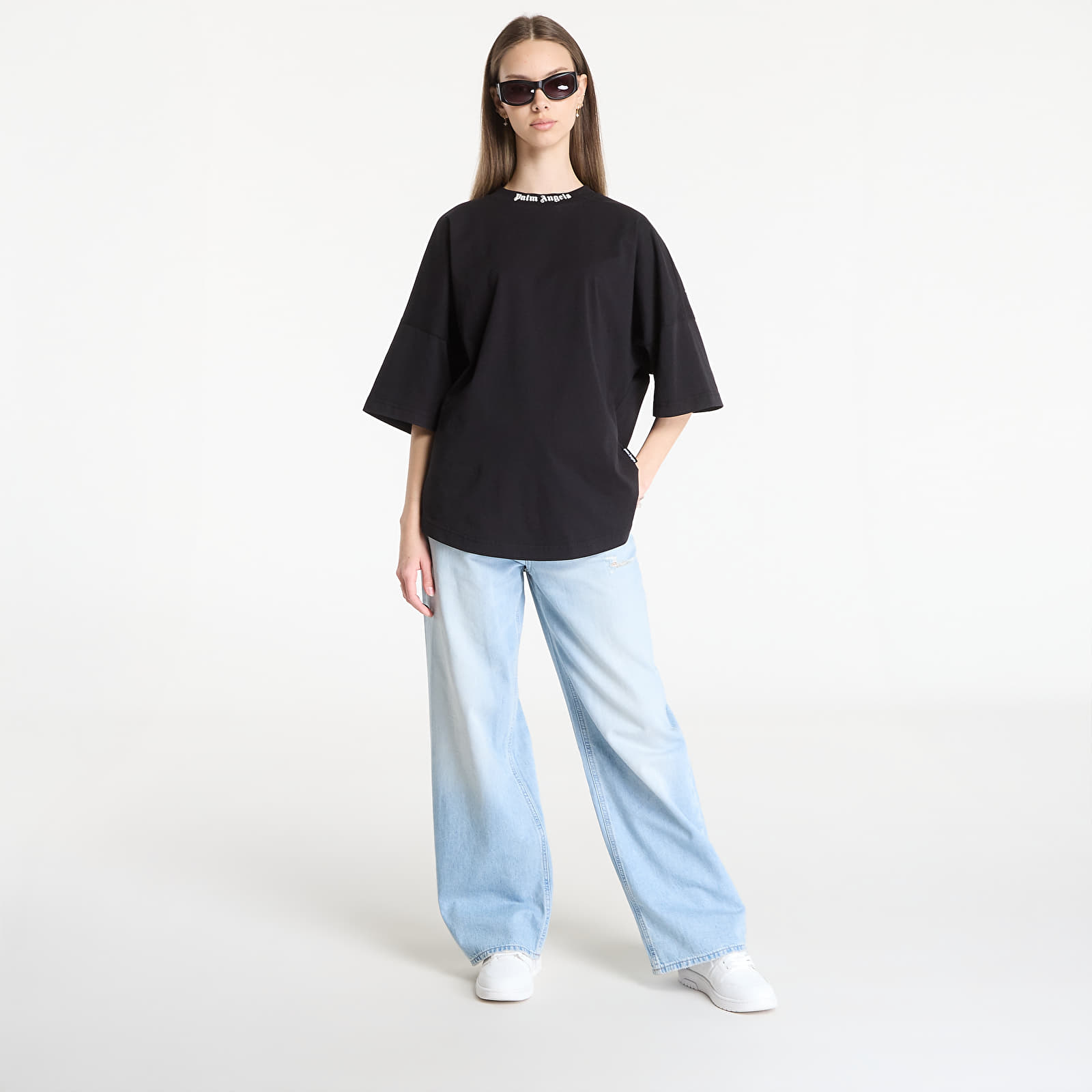 T-Shirts Palm Angels Classic Logo Over Tee UNISEX Black/ Off White