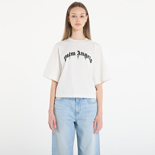 Tricou Palm Angels Curved Logo Boxy Tee Off White/ Black