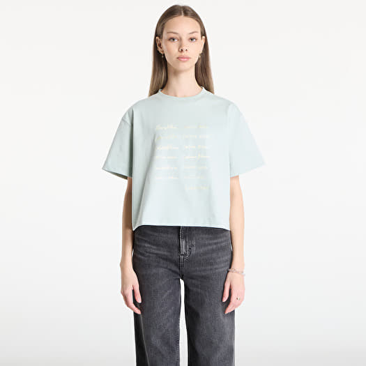 Tricou Calvin Klein Jeans Ss Cropped Boxy Grap Tee Green