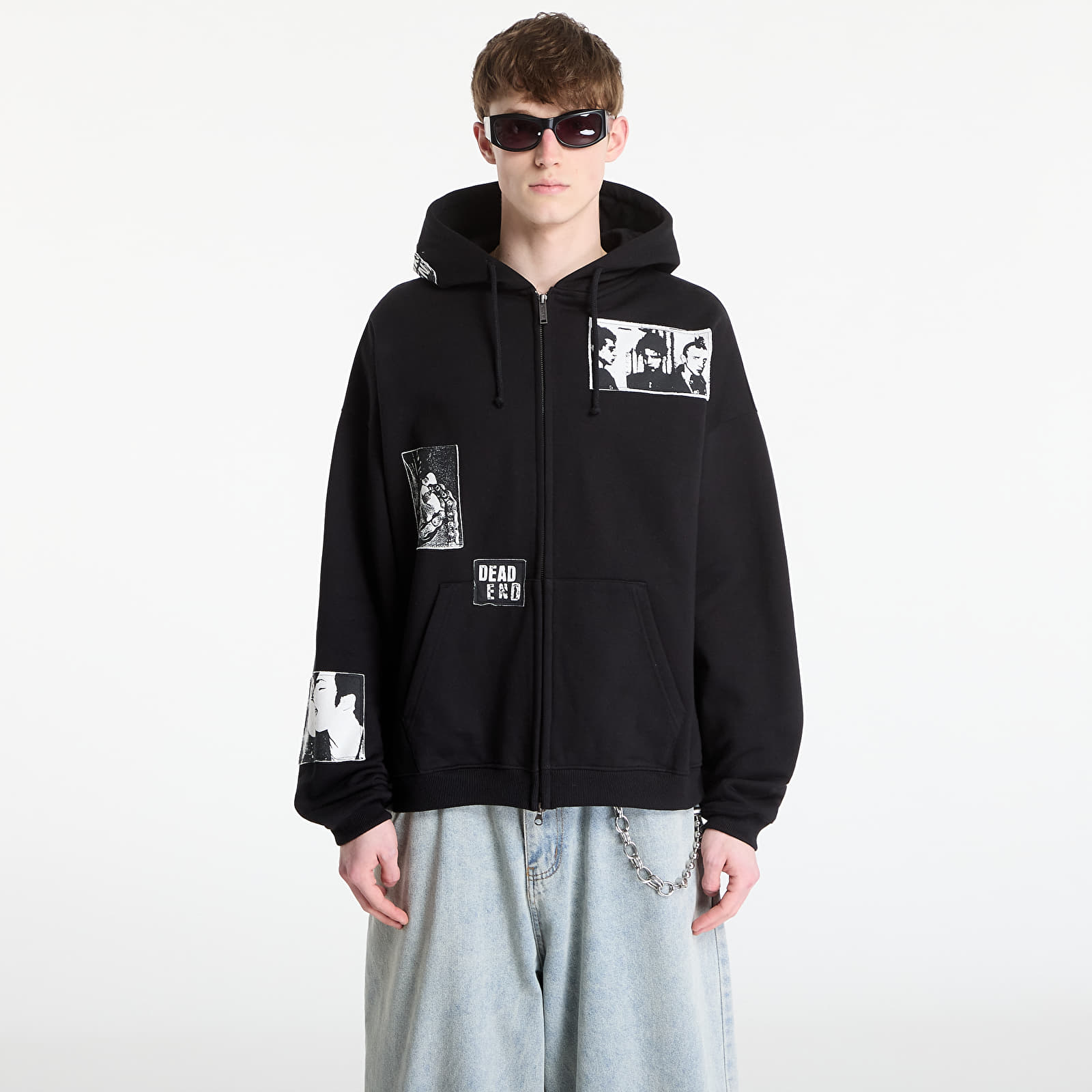 Sweatjacken und Sweatshirts Wasted Paris M Taunt Boxy Zip Hoodie Black