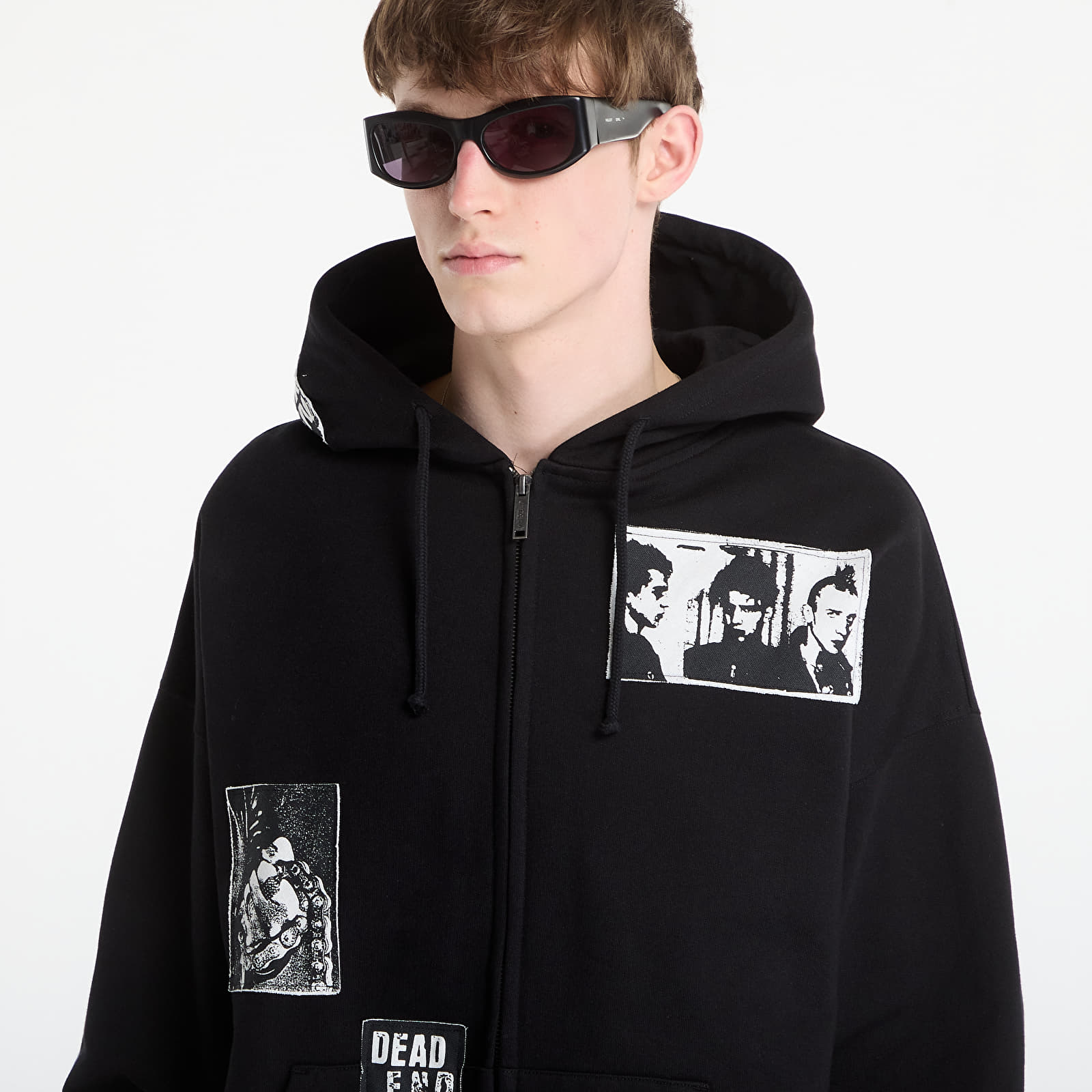 Sweatjacken und Sweatshirts Wasted Paris M Taunt Boxy Zip Hoodie Black