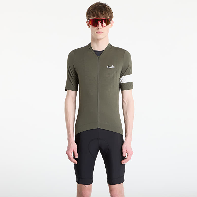 Maglia Rapha Men's Core Lightweight Jersey Dark Green/ White