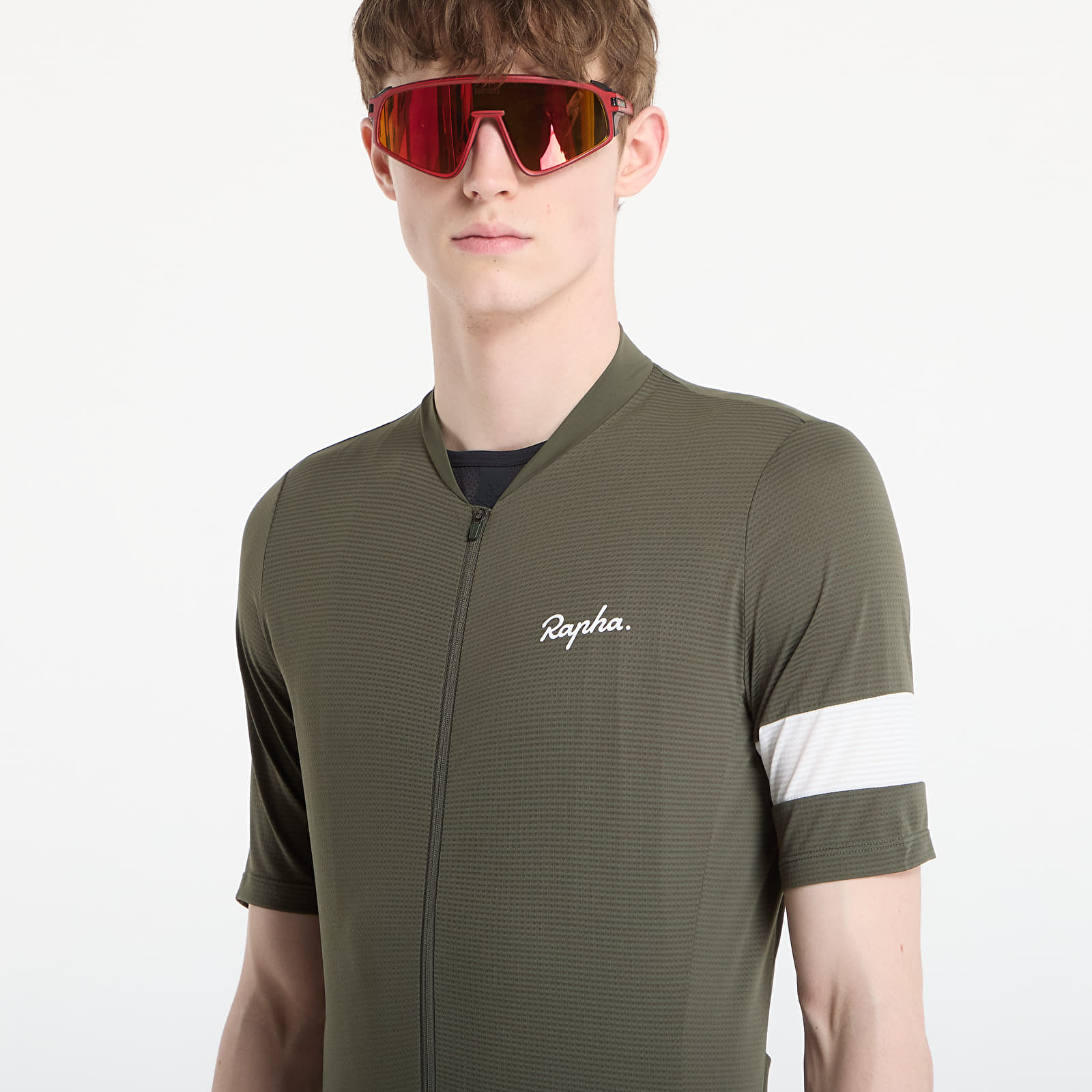 Мужской трикотаж Rapha Men's Core Lightweight Jersey Dark Green/ White