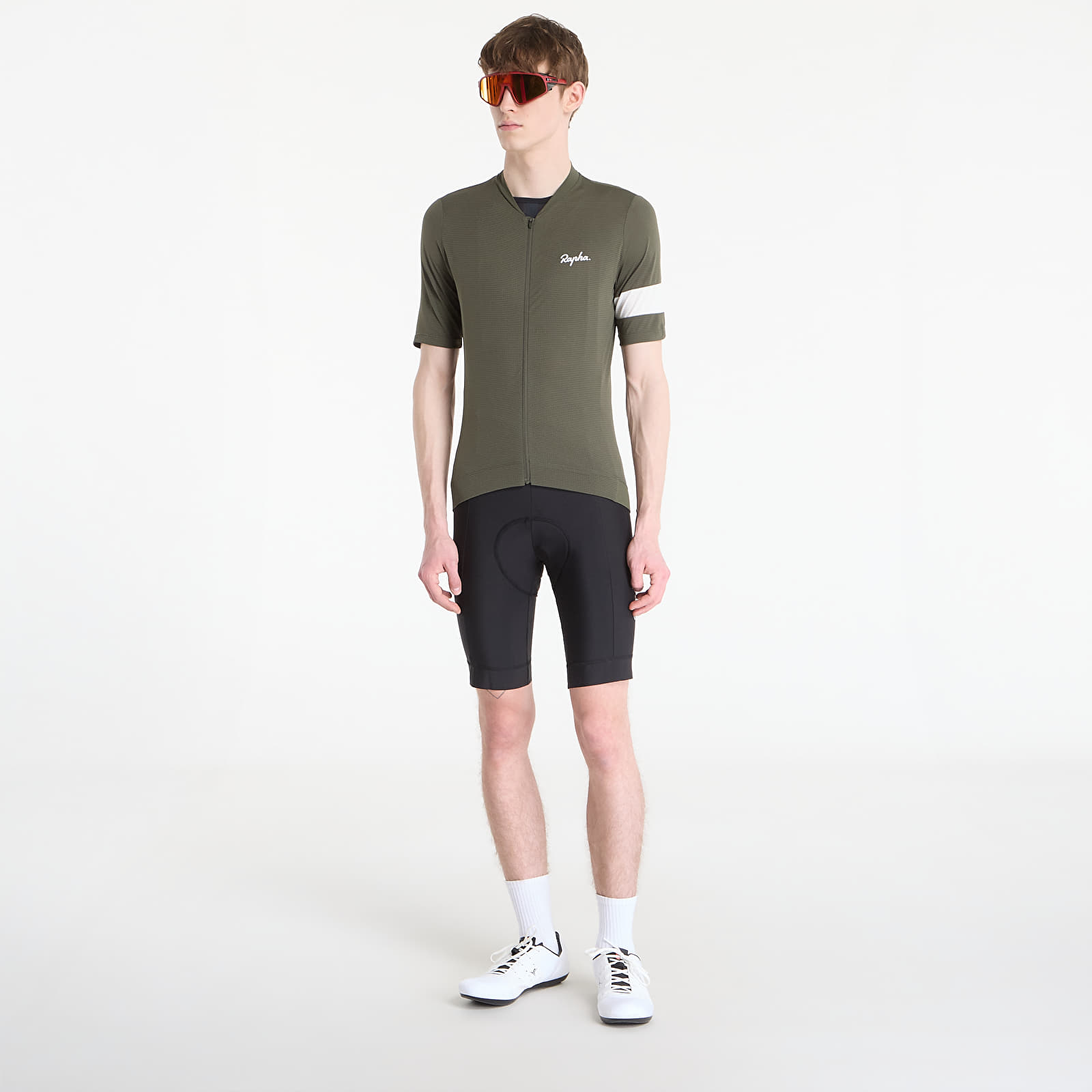 Мужской трикотаж Rapha Men's Core Lightweight Jersey Dark Green/ White