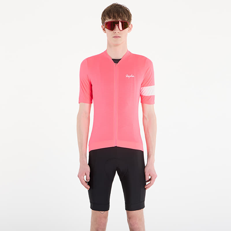 Jersey Rapha Men's Core Lightweight Jersey High-Vis Pink/ White