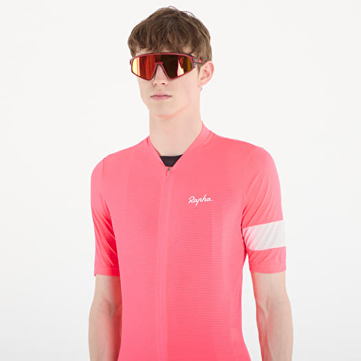 Rapha Men's Core Lightweight Jersey High-Vis Pink/ White | Footshop