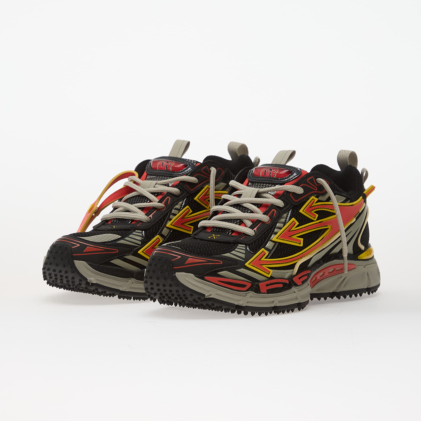 Men's shoes Off-White M Be Right Back Mesh Black/ Coral Red