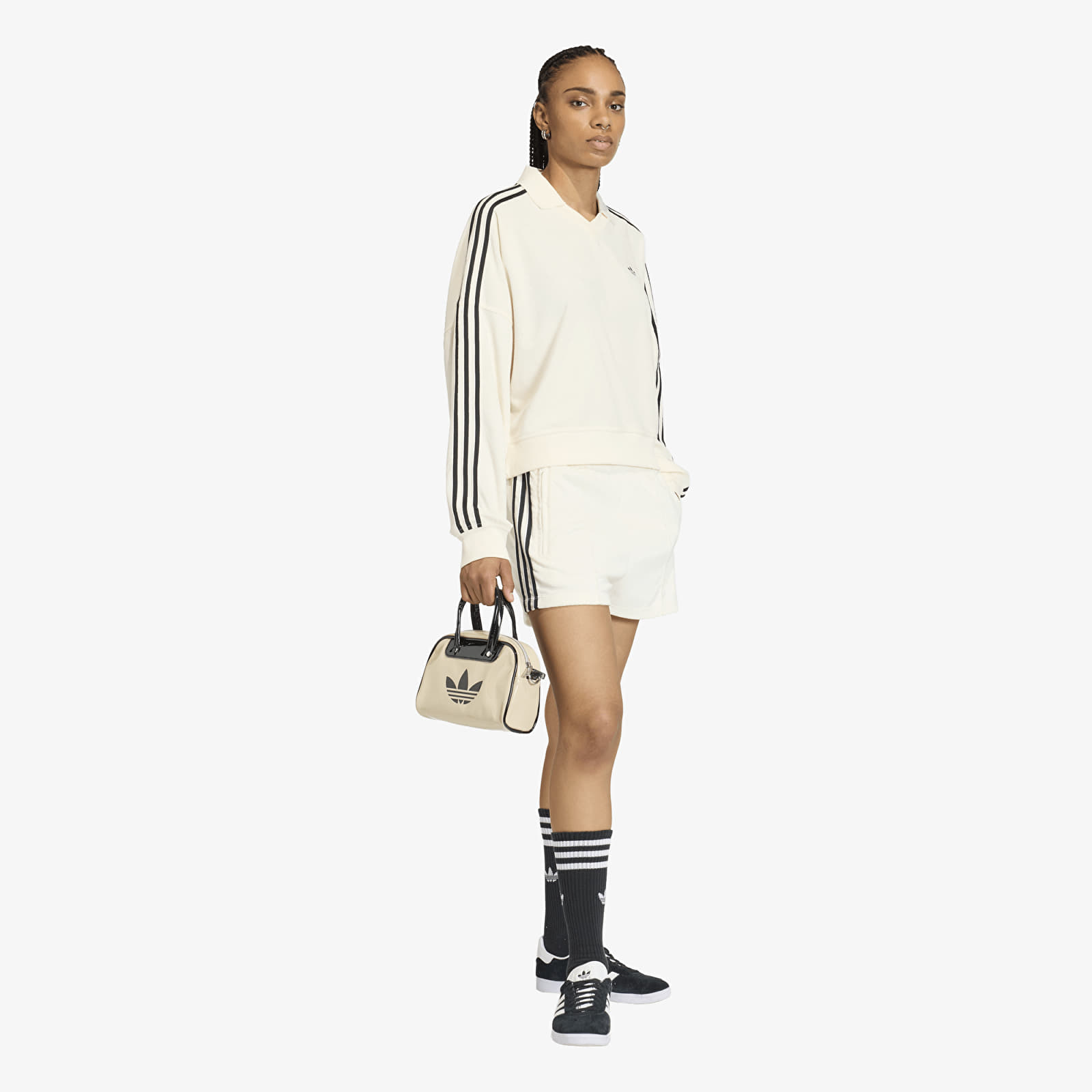 T-shirts  adidas Terry Towel V Neck Long Sleeves Polo Shirt Off White