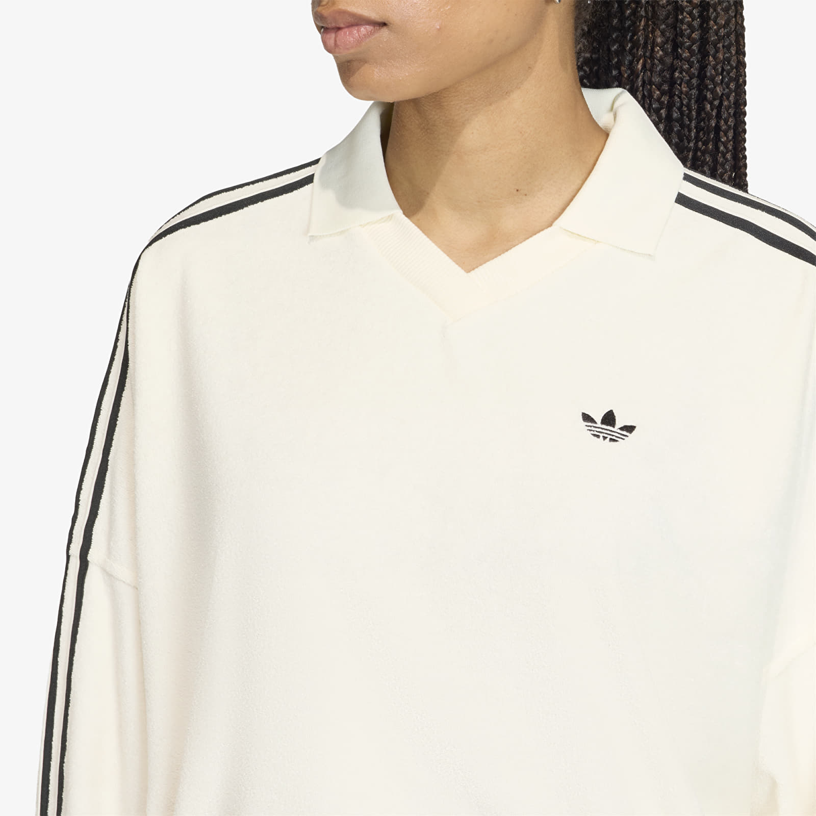 T-shirts  adidas Terry Towel V Neck Long Sleeves Polo Shirt Off White