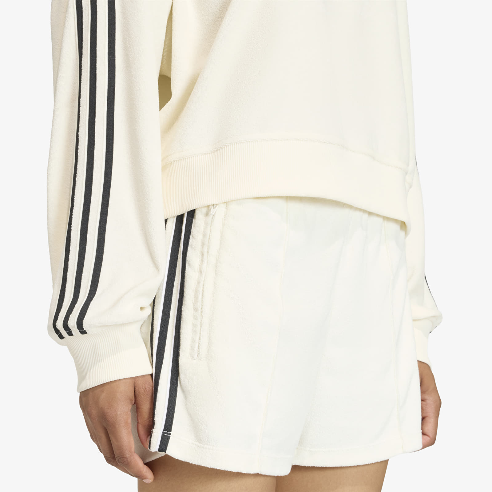 T-shirts  adidas Terry Towel V Neck Long Sleeves Polo Shirt Off White