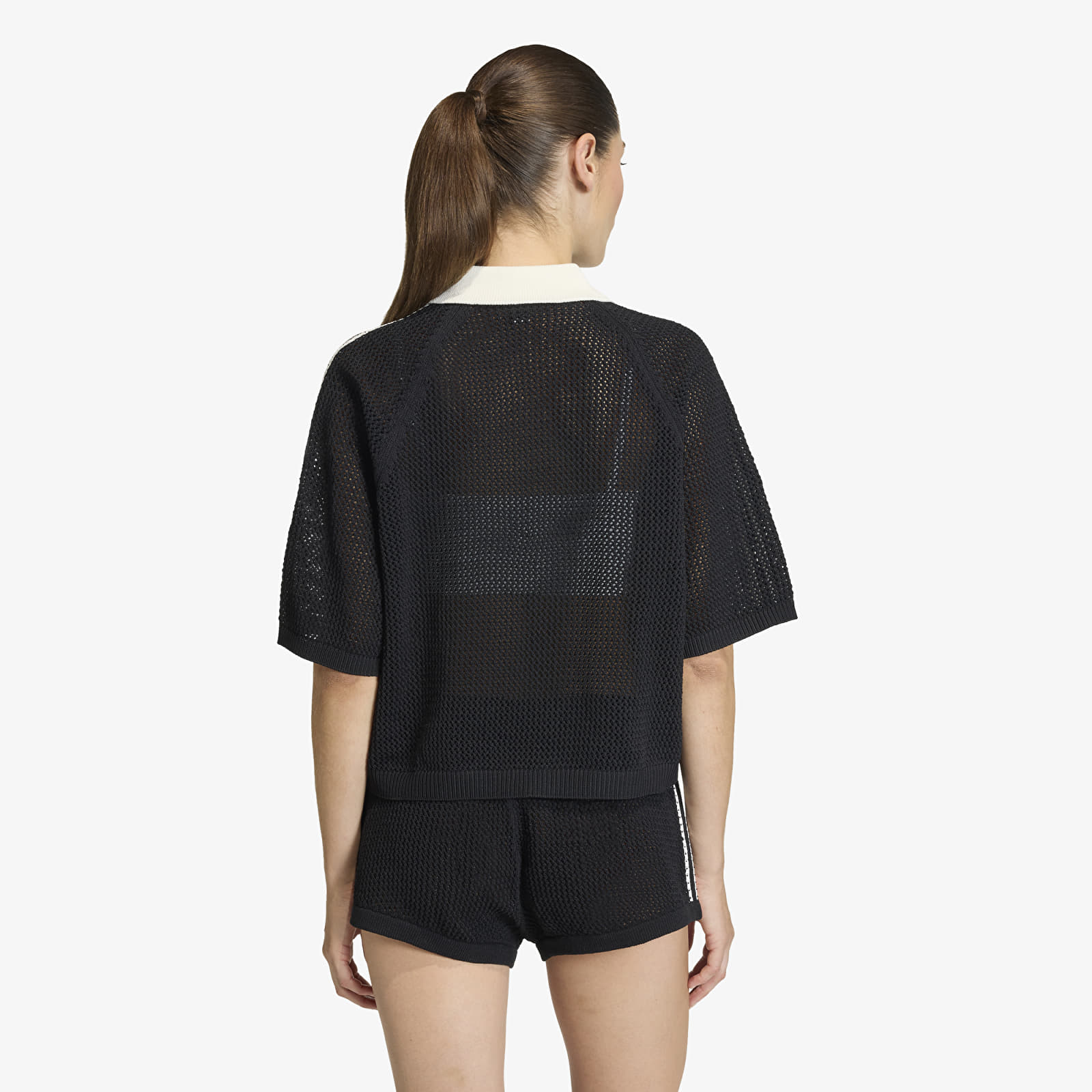 T-shirts adidas Knitted Crochet Polo Black