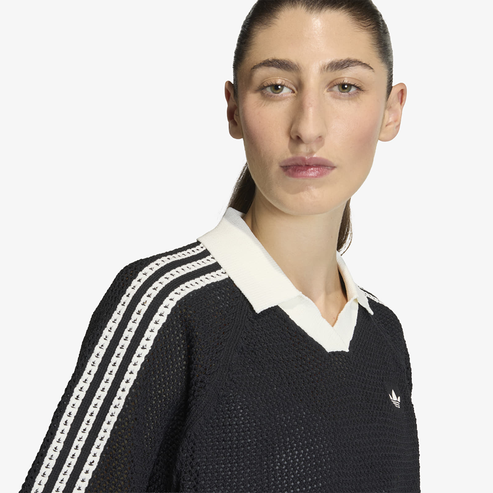 T-shirts adidas Knitted Crochet Polo Black