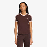 adidas 3 Stripes Slim T-Shirt Aurora Coffee