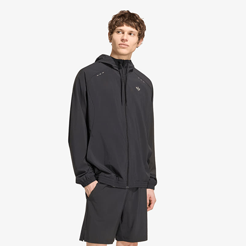 Sweatshirt adidas Tech Trefoil Essentials Hooded Full Zip Track Top Black