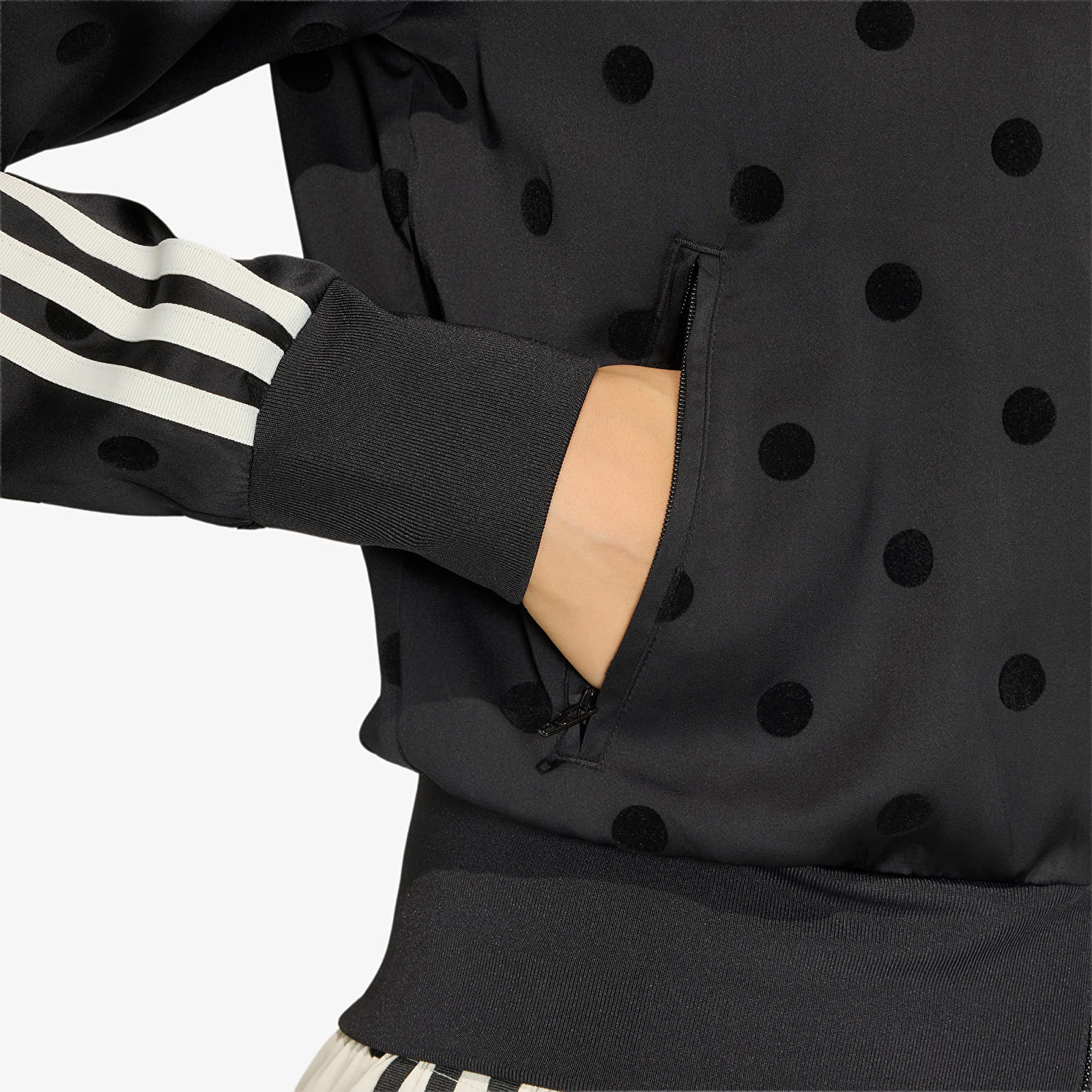 Hoodies voor dames adidas Satin Polka Dots Tt Track Top Black
