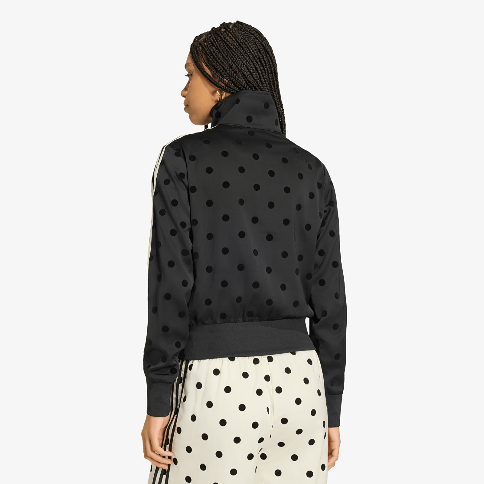 Hoodies voor dames adidas Satin Polka Dots Tt Track Top Black