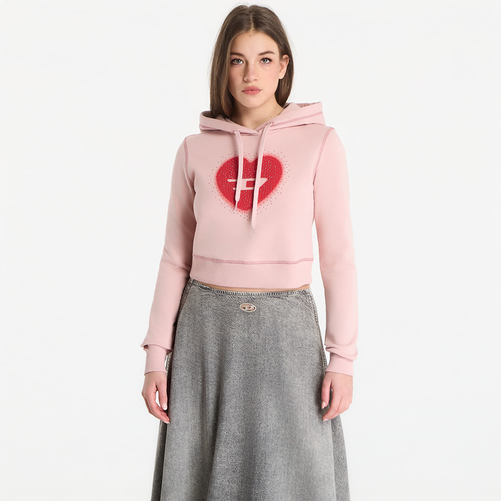 Luvtröjor för kvinnor Diesel F-Slimmy-Hood-S5 Sweatshirt Pale Mauve