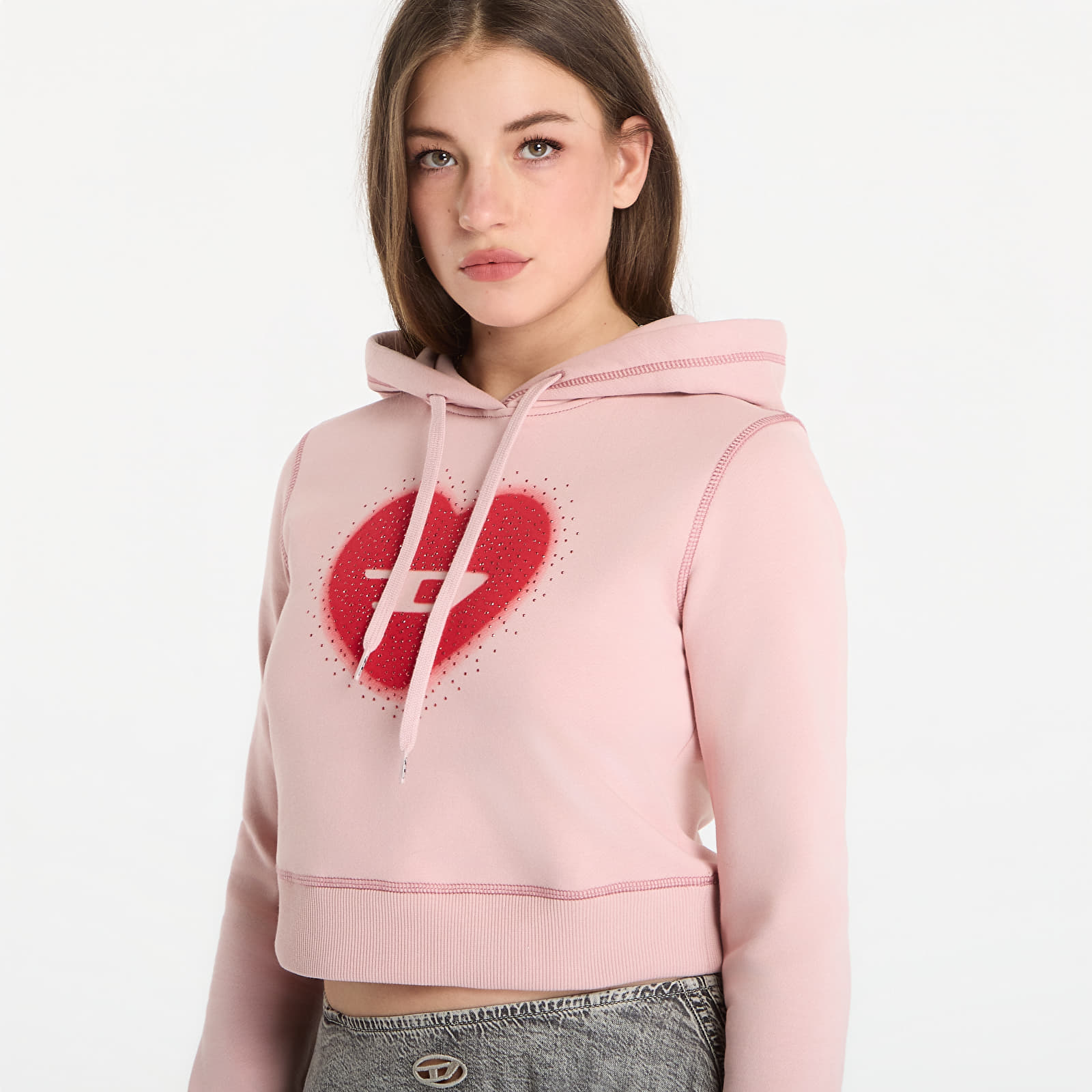 Luvtröjor för kvinnor Diesel F-Slimmy-Hood-S5 Sweatshirt Pale Mauve