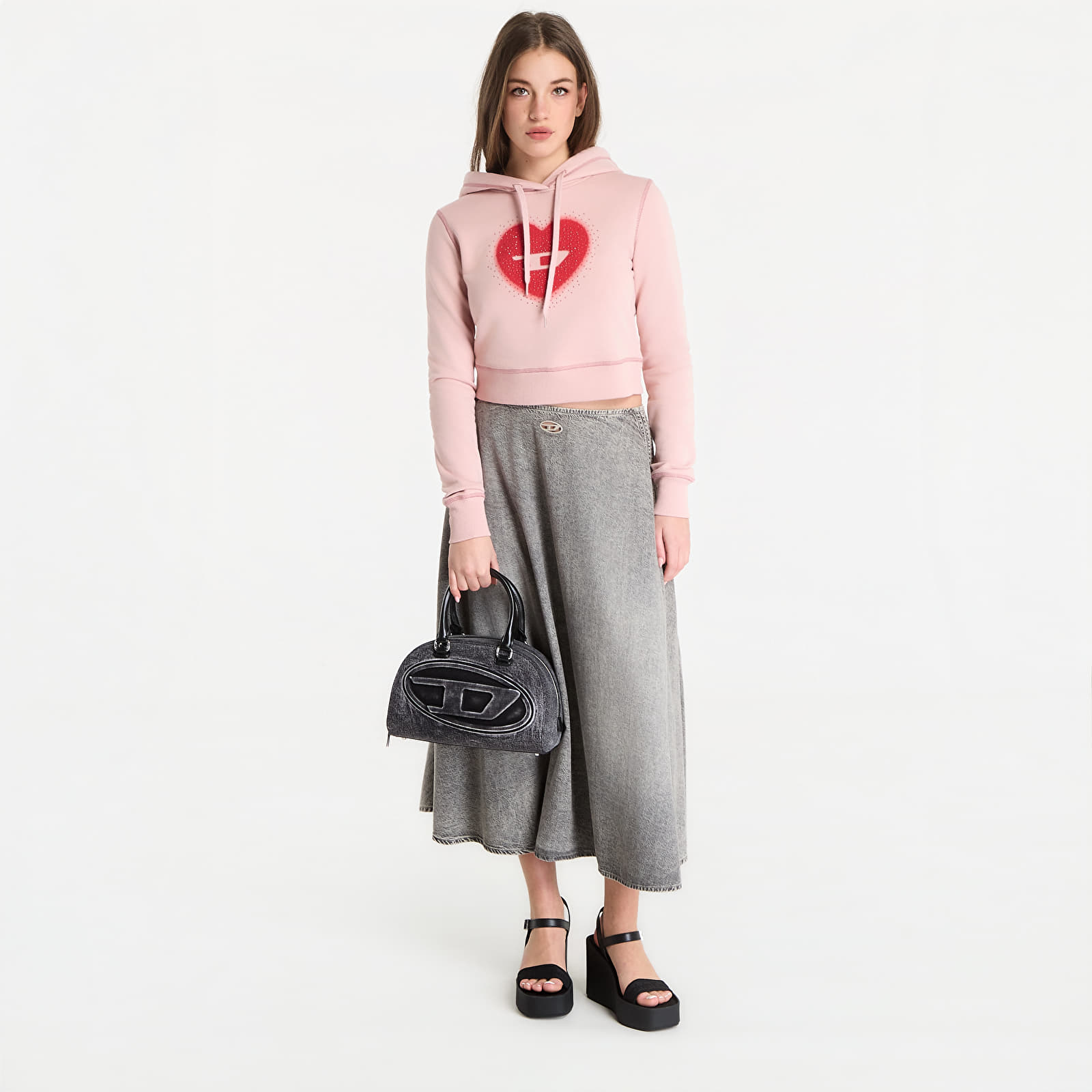 Luvtröjor för kvinnor Diesel F-Slimmy-Hood-S5 Sweatshirt Pale Mauve