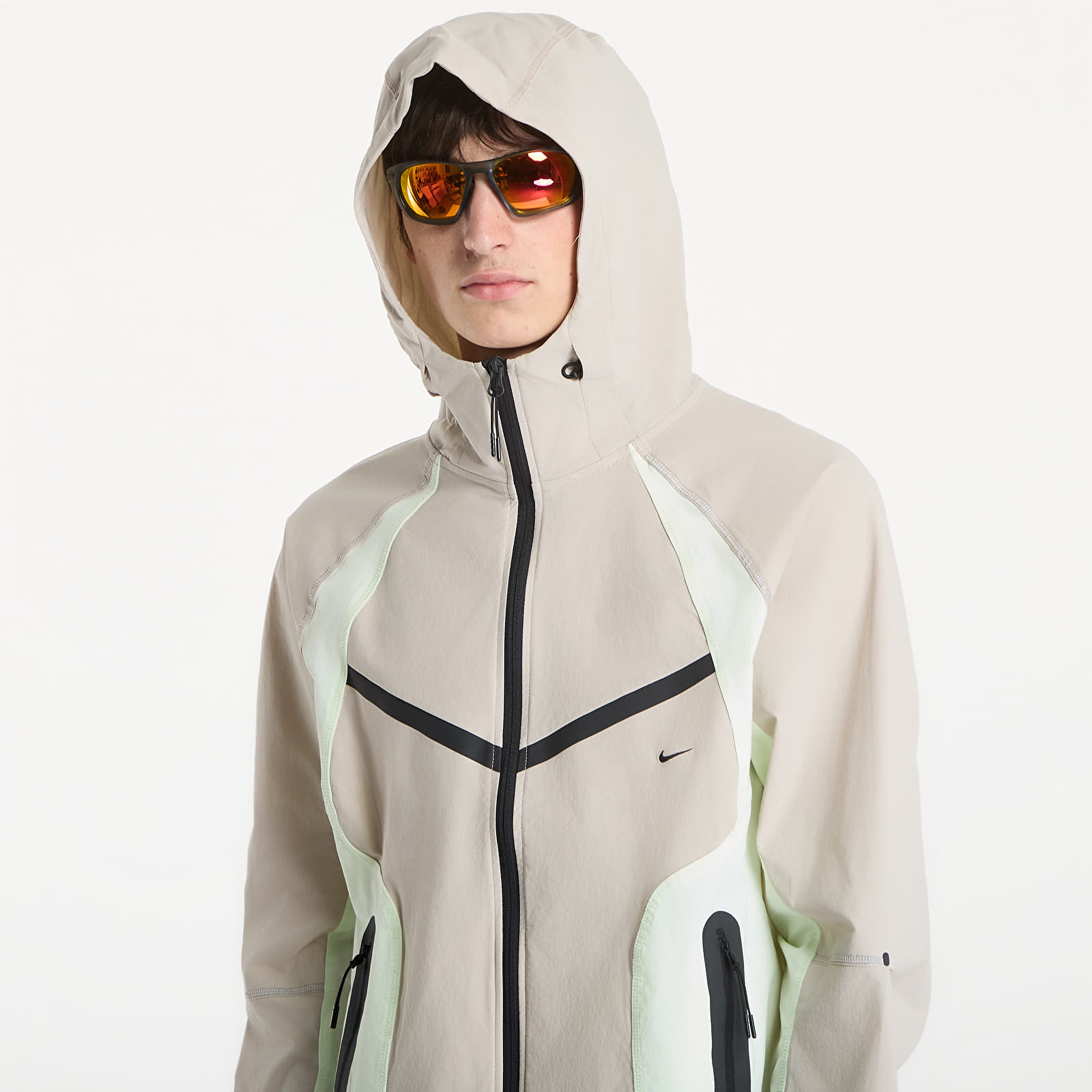 Bundy Nike Tech Men's Dri-FIT Woven Full-Zip Color-Block Windrunner Jacket Cream Ii/ Volt Tint/ Black