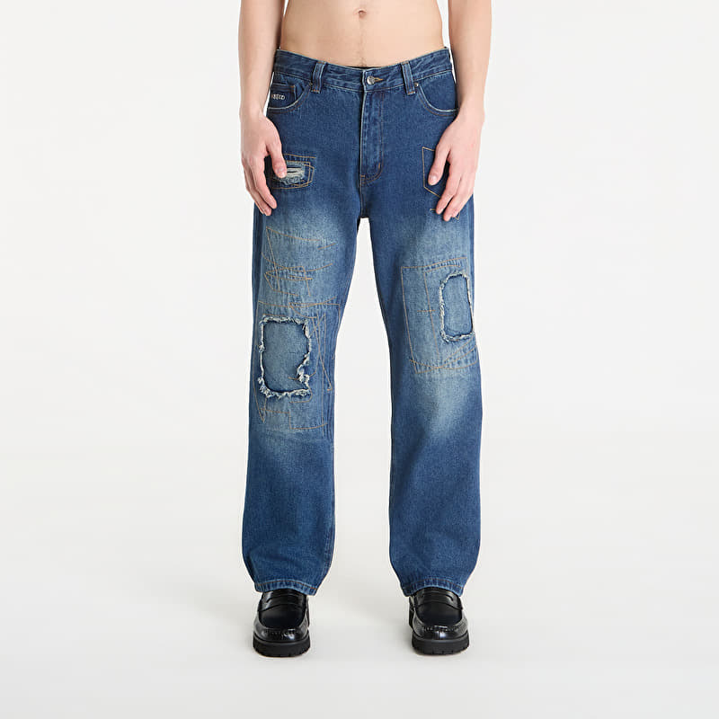 Jeans Wasted Paris M Ripped Manc Faded Washed Blue