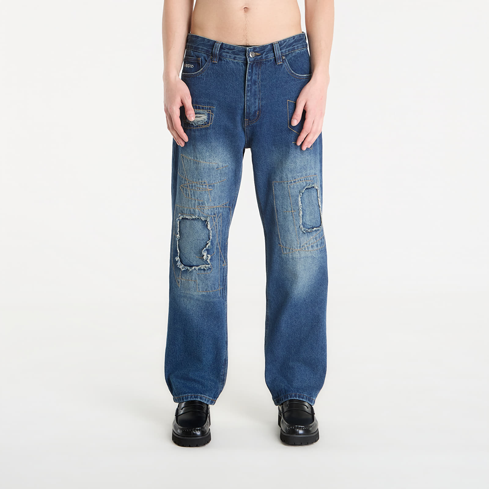 Jeans hlače Wasted Paris M Ripped Manc Faded Washed Blue